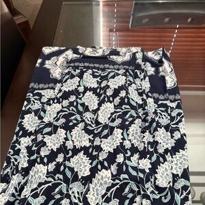 Simply Noelle Navy and White Floral palazzo pants